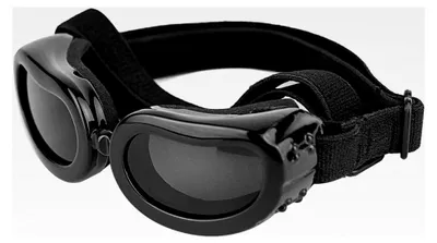 Produktbild von Schwarze Sonnenbrille für Hunde – UV-Schutzbrille mit Wind-, Beschlag- und Wasserfestigkeit – Verstellbares Gummiband für kleine Hunde