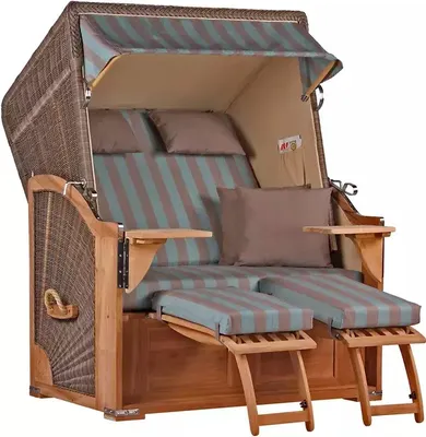 Produktbild von Strandkorb Nordstrand Teak PE grey Dessin 520