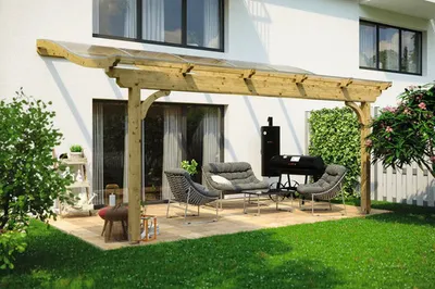 Produktbild von Terrassenüberdachung SKAN HOLZ Verona 541x339 cm natur