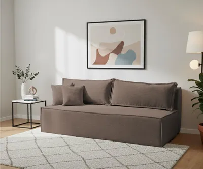 Produktbild von VENASI Schlafsofa mit Schlaffunktion Timo, Braun Cordstoff