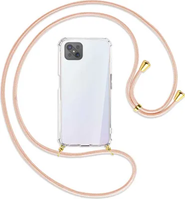 Produktbild von Handykette Backcover-Schutzhülle mit Band (Metall goldfarben) für Oppo A92S / Reno4 Z 5G - rose peach