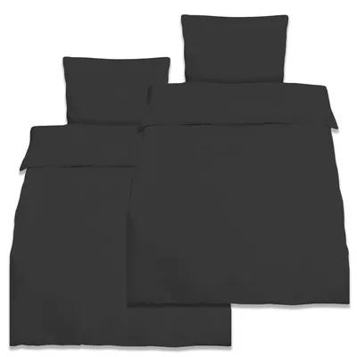 Produktbild von Beautissu 2er Set Renforcé Bettwäsche Set Julie, 135x200cm, 4tlg., Schwarz