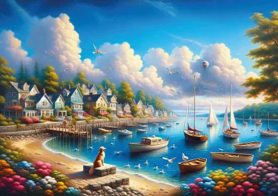 Immagine prodotto di Puzzle d'arte - Puzzle del villaggio delle vele gioiose - 260 dielov