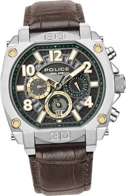Produktbild von Police Leder Herren Uhr Multifunktion Armband braun Police Norwood D2UPOF0021902