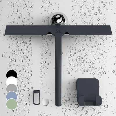 Image de Raclette de douche Blaze 28 cm Couverture en silicone Noyau en acier inoxydable Design moderne