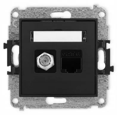 Obrázok produktu pre Karlik ICON zásuvka SAT/RJ45, čierna, matná, 12IGFK-3