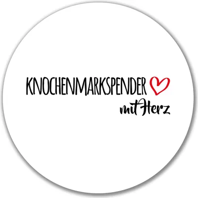 Produktbild von Huuraa Aufkleber Knochenmarkspender mit Herz 10cm rund Sticker Geschenkidee