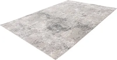 Produktbild von Lalee Elif Teppich im Japandi-Stil, 3D-Effekt, hochschichtige Kreise, geprägt, niederfloriger Teppich, 200x290 cm, silber