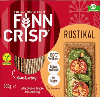 Produktbild von Finn Crisp Rustikal knuspriges Knäckebrot aus Roggenvollkorn 200g