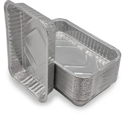 Productafbeelding van Aluminium schalen, 25 stuks, geschikt voor, 21 x 14 x 3 cm, 650 ml, aluminium lekschalen, grillschalen