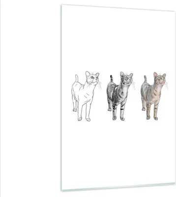 Produktbild von Bilder auf glas - Einteilig - Katzen Tiere Kinder Illustration - 80x120cm - Glasbilder - Wandbilder - Bilder - Wanddekoration aus Glas - Glas Bilder - Wandbild auf Glas - GPA80x120-3211