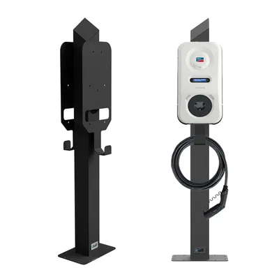 Produktbild von Wallbox Doppel-Standfuß SMA eCharger – Edelstahl anthrazit (RAL 7016)