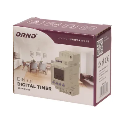 Image de ORNO PRE-433 - Minuterie (52 Programmes, 3 Menüsprachen, 2 Module, DIN TH-35 mm)