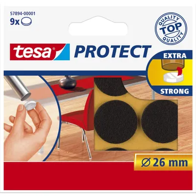 Imagen del producto de tesa Protect, deslizador de fieltro, color marrón, diámetro: 26 mm