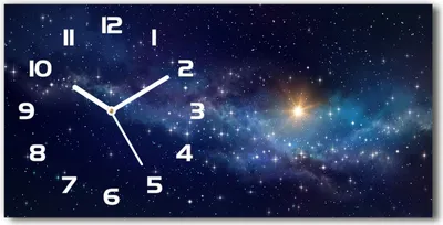 Produktbild von Wanduhr aus Glas – 60x30 cm - Glasbild - Glasuhr - Gehärtetes Glas - weisse-zeiger - Galaxis