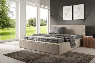 Produktbild von GUTTO Polsterbett nach Maß  FILO Creme 120x200 aus Kordstoff mit Metall-Lattenrost Modernes Design in trendigen Farben, mit Stauraum