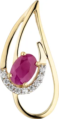 Produktbild von JOBO Anhänger 333 Gold Gelbgold 1 Rubin 9 Zirkonia