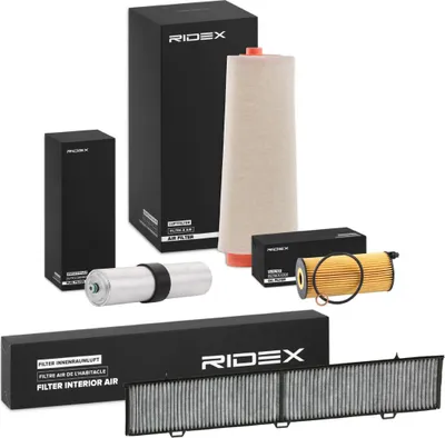 Produktbild von RIDEX Filterset Inspektionspaket Filtersatz für BMW 3 Touring (E91) 3 Limousine (E90) 3 Coupe (E92) 3 Cabrio (E93)