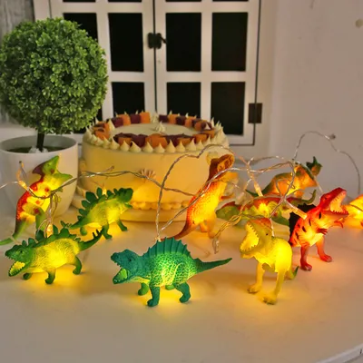 Produktbild von 3m LED Dinosaurier Lichterkette Batteriebetrieben für Innen Kinderzimmer Party Deko