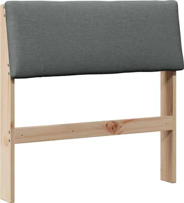 Produktbild von vidaXL Gepolstertes Kopfteil Dunkelgrau 80 cm Massives Kiefernholz