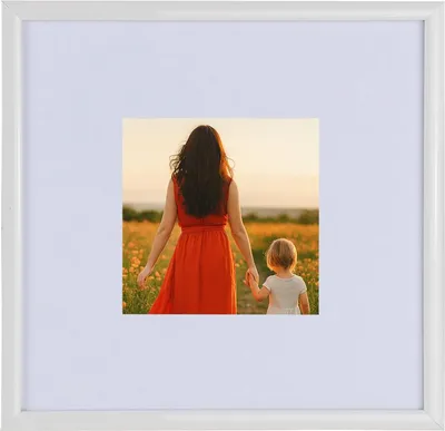 Produktbild von New Lifestyle Kunststoff Bilderrahmen mit Passepartout & Kunststoffglas Collage Wanddeko Poster Hoch- & Querformat - Farbe: Weiß | Format: 20x20