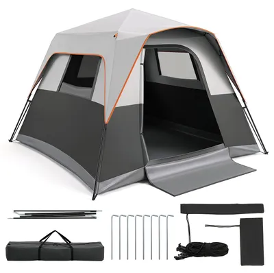 Immagine prodotto di Tenda da campeggio COSTWAY per 6 persone, tenda istantanea con protezione antipioggia e protezione solare, tenda pop-up portatile e impermeabile con borsa per il trasporto, montaggio rapido