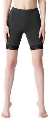 Produktbild von Bellivalini Damen Kurze Leggings aus Viskose mit Spitze BLV50-216 (Dunkelmelange, M)
