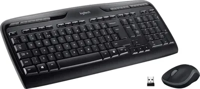Produktbild von Logitech MK330, Volle Größe (100%), Kabellos, USB, AZERTY, Schwarz, Maus enthalten