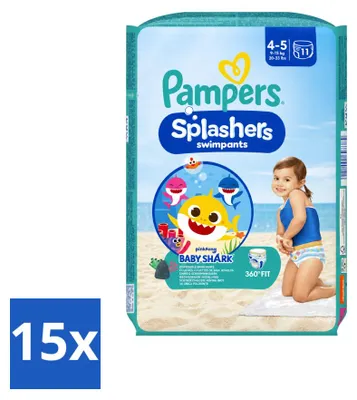 Immagine prodotto di 15 pannolini da nuoto Pampers Splashers, taglia 4 (9-15 kg), confezione - 15 pezzi