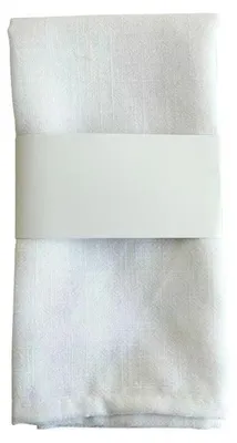 Stoffservietten-Set, 6 Stück, 40x40 cm, Baumwoll-Leinen, Weiß