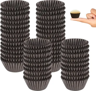 Produktbild von Dreamtop 900 Stück Mini Muffins Papierförmchen mini muffinförmchen Klein Backförmchen Papier klein Muffin Förmchen Papier für Schokoladen Süßigkeiten Muffin Förmchen, Braun