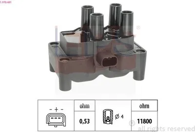 Obrázok produktu pre EPS 1.970.481 Zapaľovacia cievka pre FORD Fiesta Mk6 hatchback (JA8, JR8), FOCUS III kombi, Fiesta Mk5 hatchback (JH1, JD1, JH3, JD3) a MONDEO IV kombi (BA7)