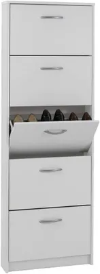 Zdjęcie produktu dla Półka na buty, płyta wiórowa, biała, wymiary: 58,5 x 168,3 x 17,0 cm (szerokość x wysokość x głębokość)