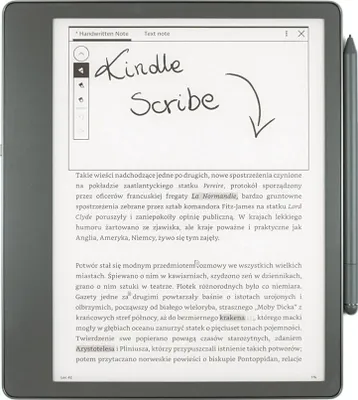 A Kindle Scribe e-reader displaying handwritten notes and text.