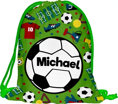 Produktbild von Kinder Turnbeutel mit Namen Beutel Fullprint Tasche Gymsac Jutebeutel Print Bag Fitness Junge Mädchen Fußball Fußballplatz Football Pitch [010]