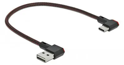 Immagine prodotto di Delock 85279 DELOCK USB-A 2.0  Stecker < USB-C Stecker gewinkelt 0,2m SW