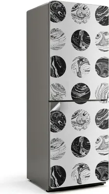 Produktbild von Geometrisches Wiederholungsmuster – Kühlschrank Aufkleber – Klebefolie Kühlschrank – Kühlschrank Dekor – Kühlschrankfolie selbstklebend – Küchen Dekoration – 70x190 cm