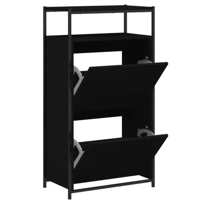 Zdjęcie produktu dla vidaXL Szafka na buty czarna 60x34x112 cm materiał drewnopochodny
