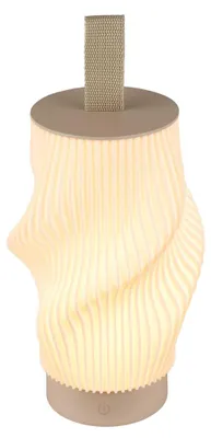 Produktbild von Briloner LED Tischlampe Kabellos Ø14x28cm 2W 150lm 2700K Warmweiß Dimmbar Beige - Tischleuchte Wohnzimmer Schlafzimmer Balkon