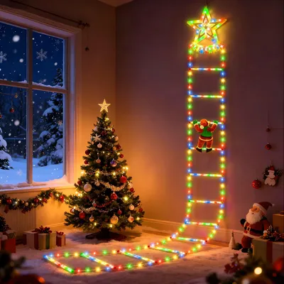 Weihnachtsmann-Lichterkette, 3 m, USB, Fernbedienung, 12 LED, 8 Modi