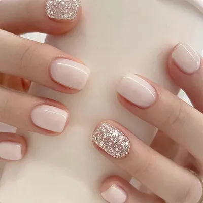 Image de Ongles artificiels blancs et brillants, 24 pièces, en gel