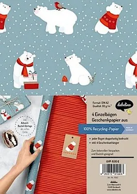 Produktbild von Geschenkpapier Set Weihnachten: Eisbär (für Kinder)