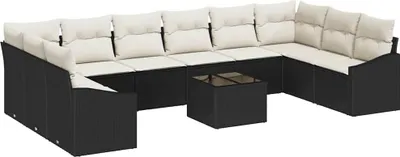 Immagine prodotto di Set Divano da Giardino Marrone e Crema polyrattan
