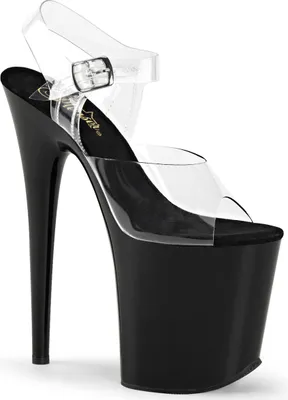 Produktbild von FLAMINGO-808 Damen Sandale von Pleaser, Transparent Schwarz , EU 44, US 14