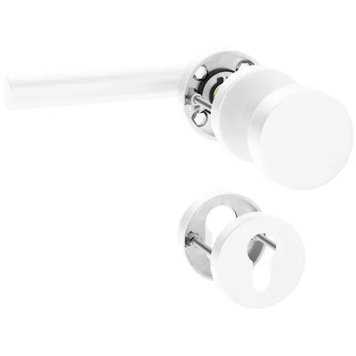 Produktbild von ERGO line Türdrücker mit Türknopf NINA Rechts, PZ Rosette, Weiß Matt, Knauf Türdrücker