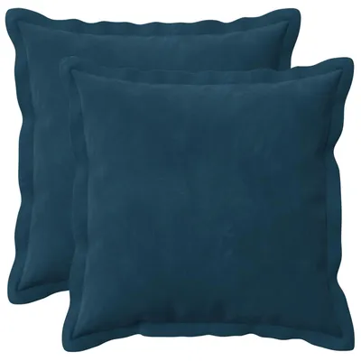 Image de vidaXL Coussins avec taies HOUTEN, 2 pièces, bleu, velours