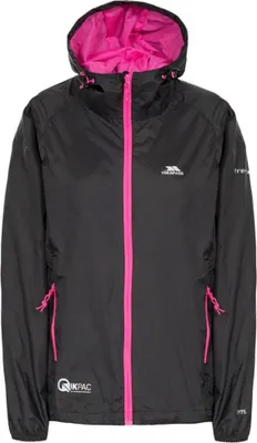 Produktbild von Trespass Qikpac Wasserdichte Shell Regenjacke mit belüftetem Rücken, Schwarz, XXL