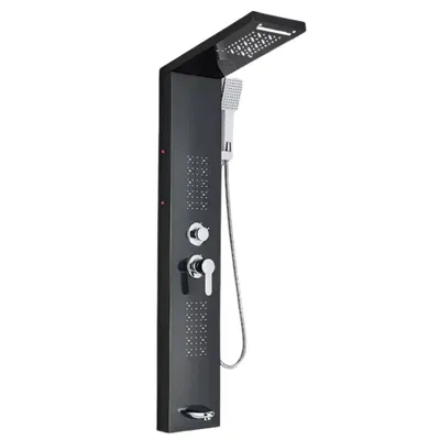 Produktbild von LED-Duscharmatur, Wandmontage, Touch-Bedienung, modernes Design, Schwarz-6002