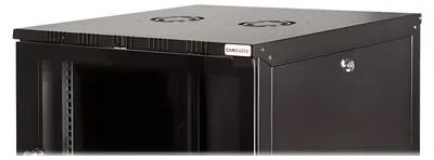 Produktbild von LogiLink W06A40B, Wandmontiertes Regal, 6U, 50 kg, Sperrschloss, Schwarz