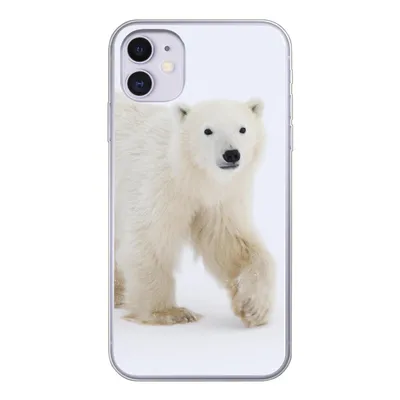 Produktbild von MuchoWow® Handyhülle Schutzhülle Hülle für iPhone 11 Eisbär - Schnee - Weiß Silikon Softcase Handy Hülle - Handytasche